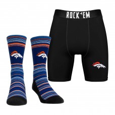 Denver Broncos Rock Em Socks Primary Crew Socks & Boxer Briefs Combo Pack Denver Broncos Rock Em Socks Primary Crew Socks & Boxer Briefs Combo Pack
