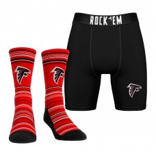Atlanta Falcons Rock Em Socks Primary Crew Socks & Boxer Briefs Combo Pack