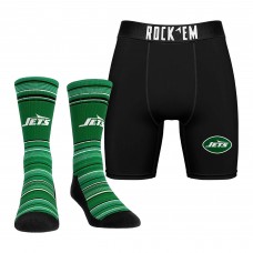 New York Jets Rock Em Socks Primary Crew Socks & Boxer Briefs Combo Pack New York Jets Rock Em Socks Primary Crew Socks & Boxer Briefs Combo Pack