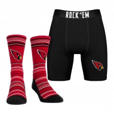 Arizona Cardinals Rock Em Socks Primary Crew Socks & Boxer Briefs Combo Pack