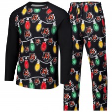 Cincinnati Bengals Concepts Sport Black Garland Knit Raglan Long Sleeve Top and Pants Set
