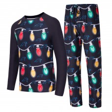 Carolina Panthers Concepts Sport Black Garland Knit Raglan Long Sleeve Top and Pants Set