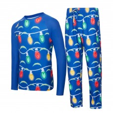 Los Angeles Chargers Concepts Sport Royal Garland Knit Raglan Long Sleeve Top and Pants Set Los Angeles Chargers Concepts Sport Royal Garland Knit Raglan Long Sleeve Top and Pants Set