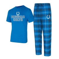 Indianapolis Colts Concepts Sport Royal/Black Vector Top & Flannel Pants Sleep Set
