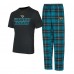 Jacksonville Jaguars Concepts Sport Black/Teal Vector Top & Flannel Pants Sleep Set