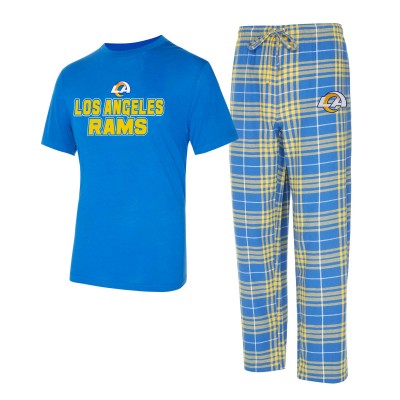 Los Angeles Rams Concepts Sport Vector Top & Flannel Pants Sleep Set - Royal/Gold