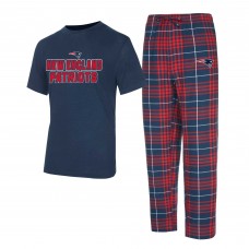 New England Patriots Concepts Sport Navy/Red Vector Top & Flannel Pants Sleep Set New England Patriots Concepts Sport Navy/Red Vector Top & Flannel Pants Sleep Set
