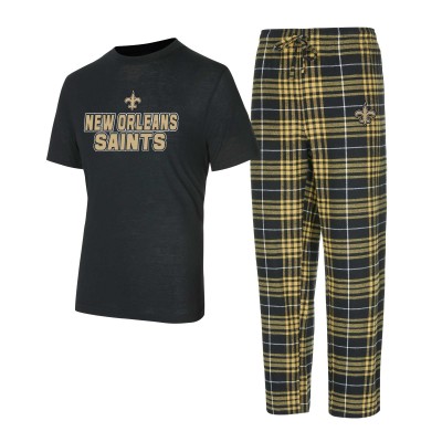 Пижама футболка и штаны New Orleans Saints Concepts Sport Black/ Vector
