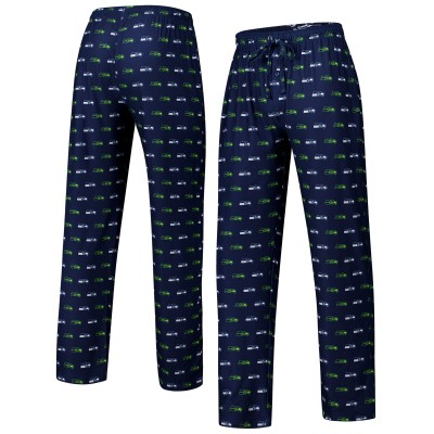 Seattle Seahawks Concepts Sport College Navy Record Allover Print Knit Pants