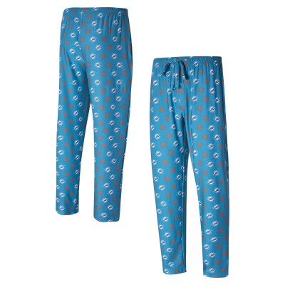 Miami Dolphins Concepts Sport Aqua Record Allover Print Knit Pants