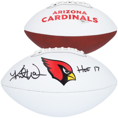 Kurt Warner Arizona Cardinals Autographed Fanatics Authentic Franklin White Panel Football with HOF 17 Inscription