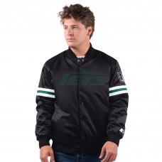 New York Jets Starter Black New Logo Full-Snap Jacket New York Jets Starter Black New Logo Full-Snap Jacket