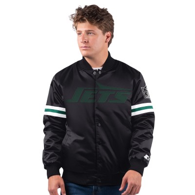 New York Jets Starter Black New Logo Full-Snap Jacket