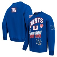 New York Giants Pro Standard Royal Turn It Up Drop Shoulder Pullover Sweatshirt