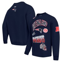 New England Patriots Pro Standard Navy Turn It Up Drop Shoulder Pullover Sweatshirt
