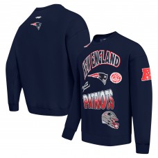 New England Patriots Pro Standard Navy Turn It Up Drop Shoulder Pullover Sweatshirt