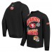 San Francisco 49ers Pro Standard Black Turn It Up Drop Shoulder Pullover Sweatshirt