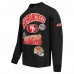 San Francisco 49ers Pro Standard Black Turn It Up Drop Shoulder Pullover Sweatshirt