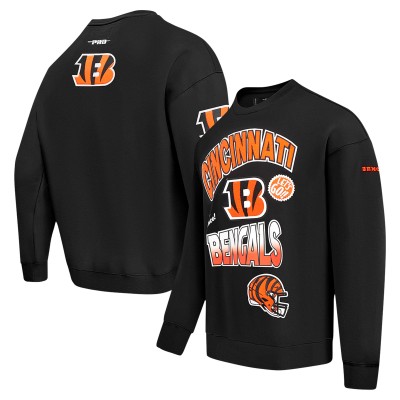 Cincinnati Bengals Pro Standard Black Turn It Up Drop Shoulder Pullover Sweatshirt