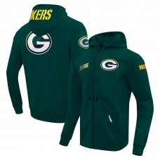 Толстовка на молнии Green Bay Packers Pro Standard Green Split Logo Double Knit