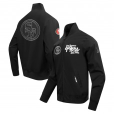 San Francisco 49ers Pro Standard Black Paint The City Twill Full-Zip Jacket San Francisco 49ers Pro Standard Black Paint The City Twill Full-Zip Jacket