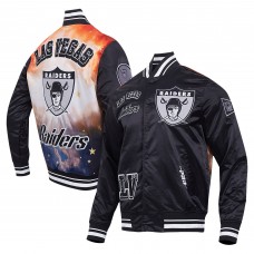 Las Vegas Raiders Pro Standard Black Sublimated Satin Full-Snap Jacket
