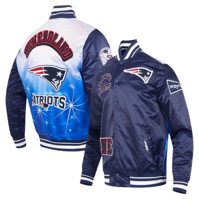 New England Patriots Pro Standard Navy Sublimated Satin Full-Snap Jacket