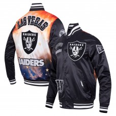 Las Vegas Raiders Pro Standard Black Sublimated Satin Full-Snap Jacket