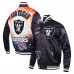 Las Vegas Raiders Pro Standard Black Sublimated Satin Full-Snap Jacket Las Vegas Raiders Pro Standard Black Sublimated Satin Full-Snap Jacket