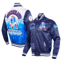 New England Patriots Pro Standard Navy Sublimated Satin Full-Snap Jacket