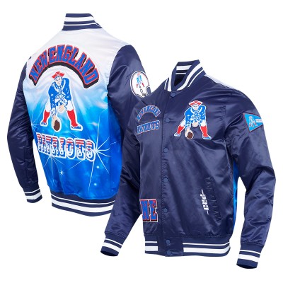 New England Patriots Pro Standard Navy Sublimated Satin Full-Snap Jacket