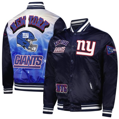 New York Giants Pro Standard Navy Sublimated Satin Full-Snap Jacket