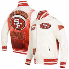 San Francisco 49ers Pro Standard Cream Sublimated Satin Full-Snap Jacket San Francisco 49ers Pro Standard Cream Sublimated Satin Full-Snap Jacket