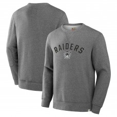 Las Vegas Raiders Fanatics Heather Gray Loop Terry Pullover Sweatshirt