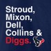 Футболка Houston Texans Stroud, Mixon, Dell, Collins & Diggs - Navy
