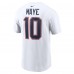 New England Patriots Drake Maye Nike White Player Name & Number T-Shirt