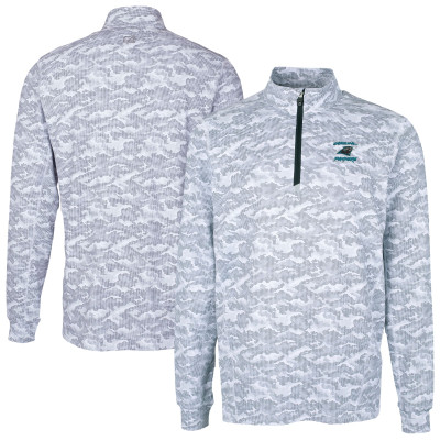 Пуловер Carolina Panthers Cutter & Buck Charcoal Traverse Camo Print Stretch DryTec