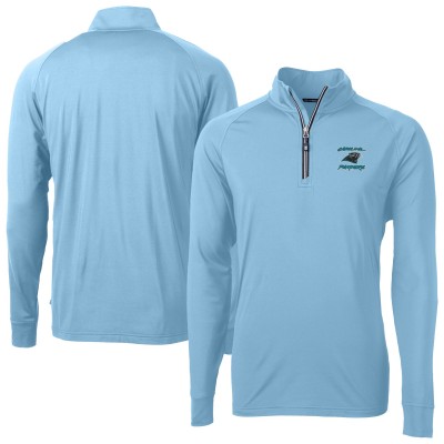 Кофта на короткой молнии Carolina Panthers Cutter & Buck  Adapt Eco Knit Stretch Recycled Raglan DryTec - Light Blue