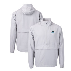 Куртка Carolina Panthers Cutter & Buck Gray Charter Eco Recycled Half-Zip Anorak Куртка Carolina Panthers Cutter & Buck Gray Charter Eco Recycled Half-Zip Anorak