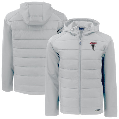 Толстовка Atlanta Falcons Cutter & Buck Light Gray Evoke Hybrid Eco Softshell Recycled Full-Zip Jacket