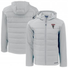 Толстовка на молнии Atlanta Falcons Cutter & Buck Light Gray Evoke Hybrid Eco Softshell Recycled
