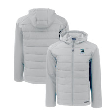 Толстовка Carolina Panthers Cutter & Buck Light Gray Evoke Hybrid Eco Softshell Recycled Full-Zip Jacket Толстовка Carolina Panthers Cutter & Buck Light Gray Evoke Hybrid Eco Softshell Recycled Full-Zip Jacket
