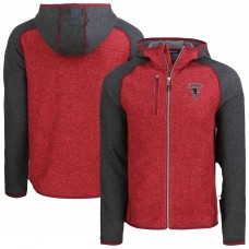 Толстовка Толстовка на молнии Atlanta Falcons Cutter & Buck Heather Red Mainsail Raglan