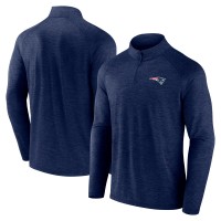 New England Patriots Fanatics Navy Head-to-Head Raglan Quarter-Zip Jacket