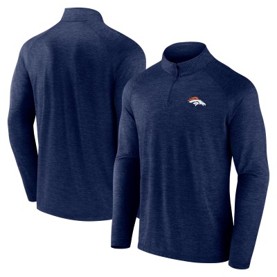 Кофта на короткой молнии Denver Broncos Fanatics Navy Head-to-Head Raglan