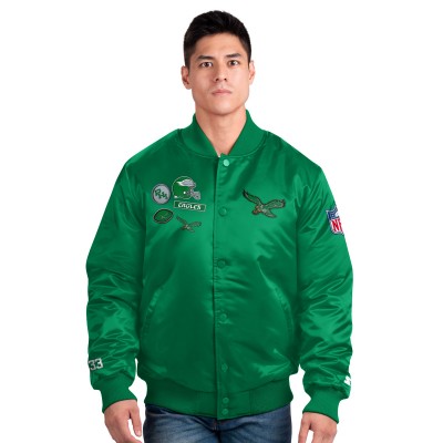 Куртка Philadelphia Eagles Starter Exclusive Satin Full-Snap Varsity - Kelly Green
