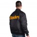 Pittsburgh Steelers Starter Black Exclusive Satin Full-Snap Varsity Jacket