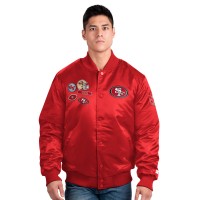 San Francisco 49ers Starter Scarlet Exclusive Satin Full-Snap Varsity Jacket