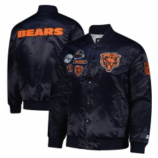 Куртка на кнопках Chicago Bears Starter Navy Exclusive Satin