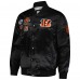 Cincinnati Bengals Starter Black Exclusive Satin Full-Snap Varsity Jacket